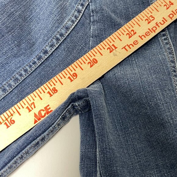 Levi's Denim Jacket Red Studded Embellished Jean Jacket Cropped Fit Small - Picture 8 of 12